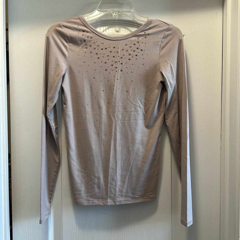 Crystal Embellished Long Sleeve Top